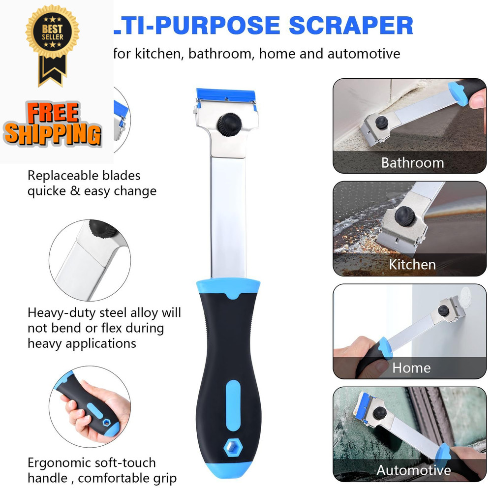 Giramika Razor Blade Scraper Tool with 20 Extra Long Handle