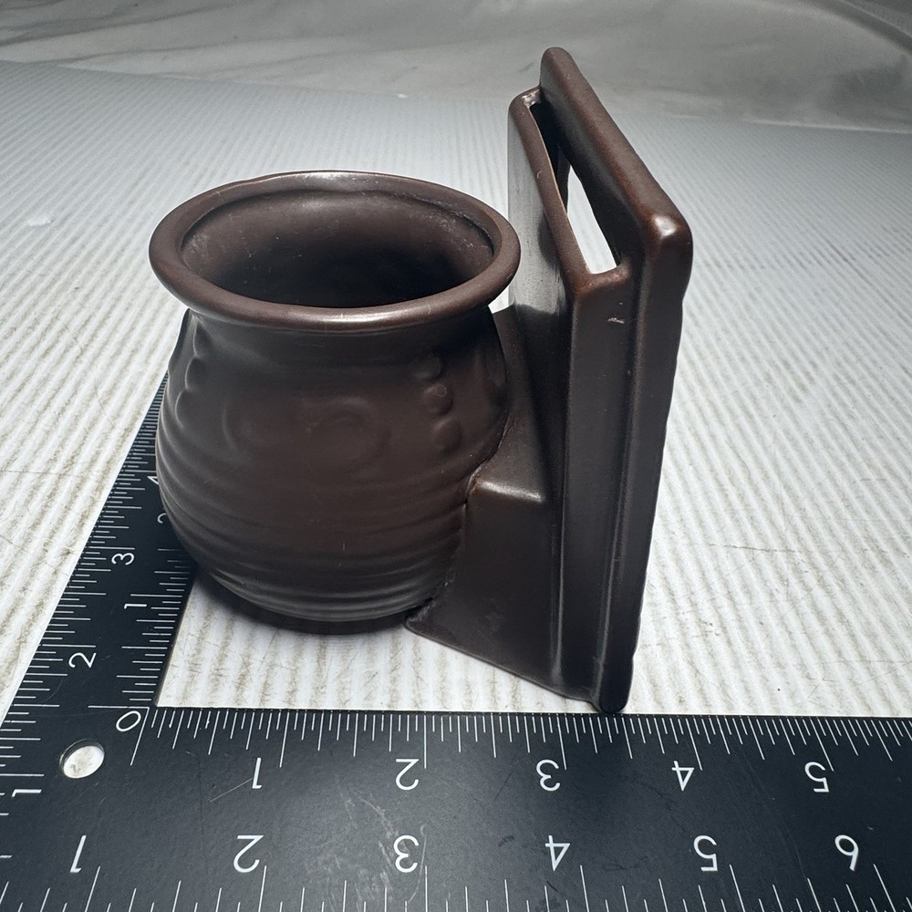 Vtg Dark Brown Match Holder