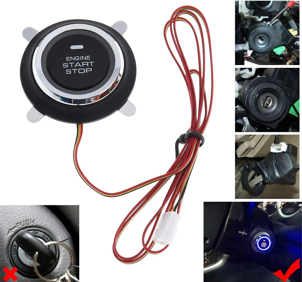 Car Alarm System RFID Push Engine Start Button & Keyless Go System for Vehicle A