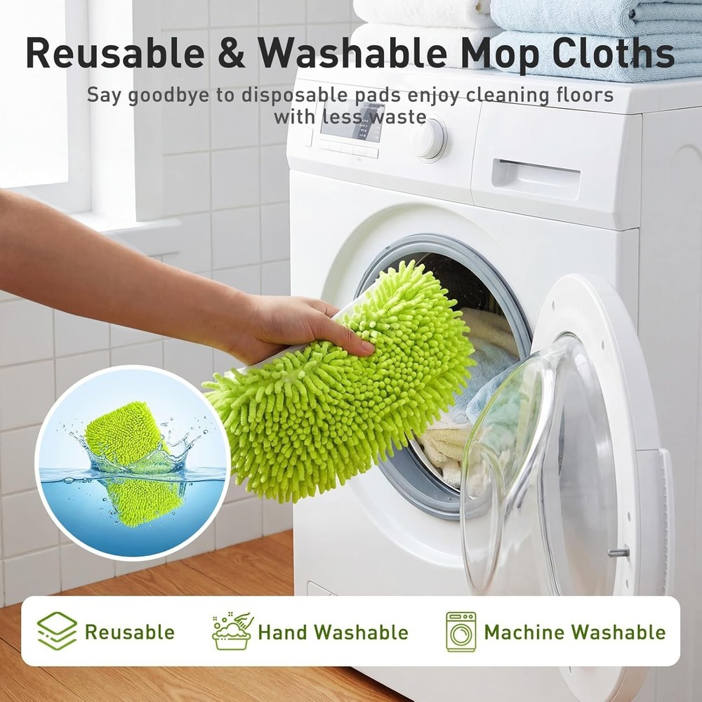 6 Pack Microfiber Mop Refills - Washable & Compatible with Standard Mops