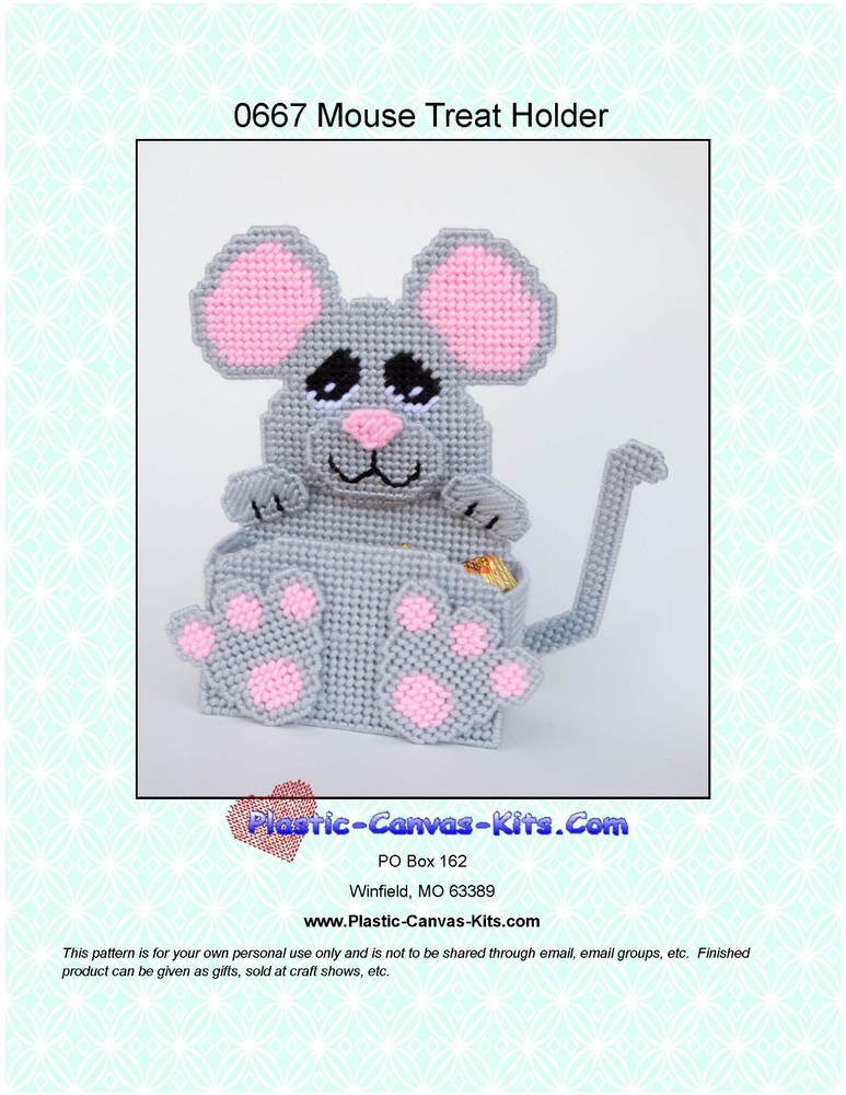 Mouse Treat Holder- Plastic Canvas Pattern or Kit