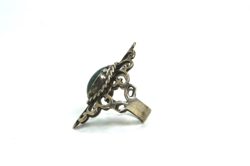 Vintage Mexico Sterling Silver & Chrysocolla Ring, Size 4 1/2