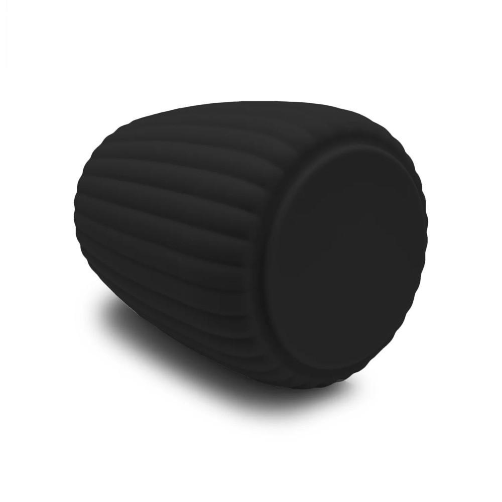 Rubberized Plastic Ribbed Toothbrush Holder, Black