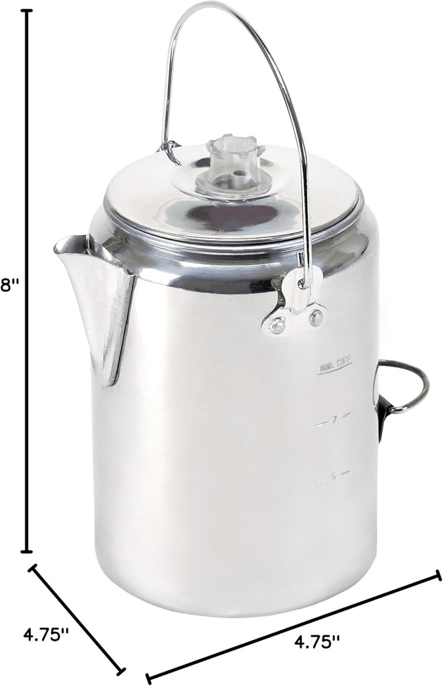 Aluminum Percolator Coffee Pot with Wire Handle