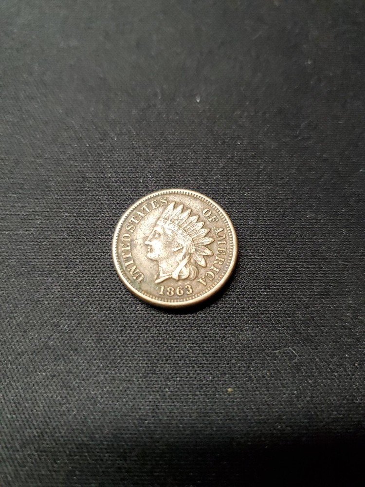 1863 Indian Head CentCopper-Nickel Oak EF