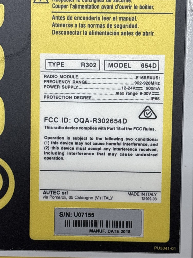 Autec Safety 654D Receiver