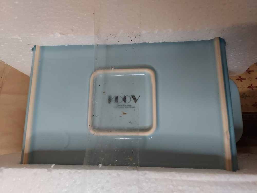 Koov Blue Square Ceramic Bakeware Baking Dish Casserole Lasagna Pan 9"