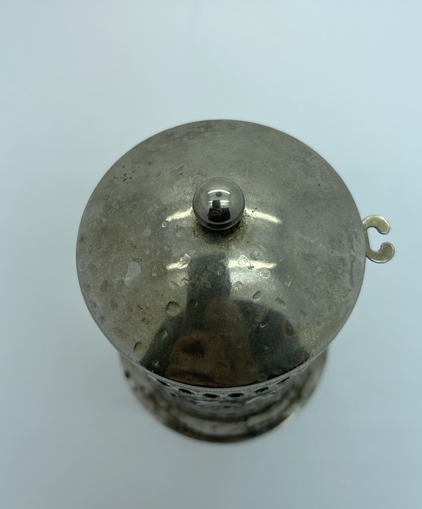 Vintage Leonard England Hammered Silver Sugar Canister