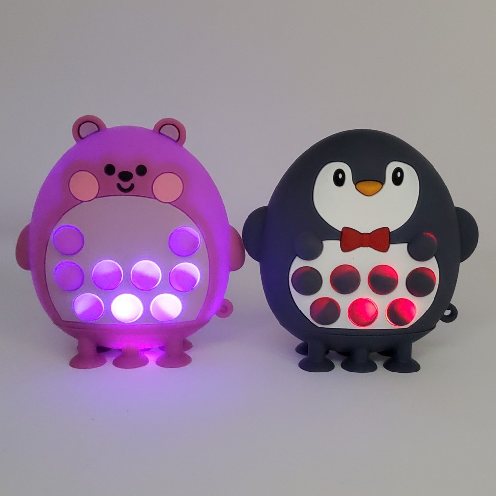 Light Up Bubble Pop Squish Fidget Toys Penguin & Bear