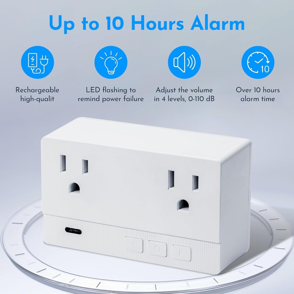 Power Failure Alarm with 2 Socket,80-110dB Adjustable Freezer 4...