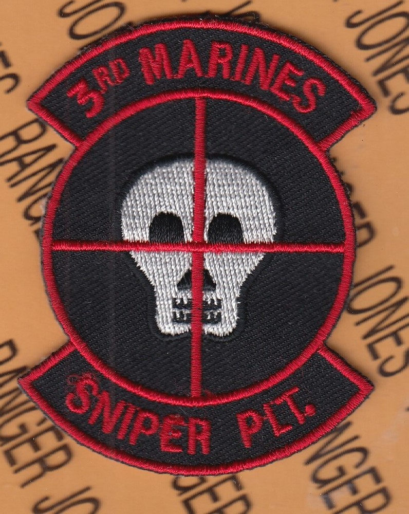 USMC Marine Corps 3rd Marines Sniper Platoon ~3.25" patch c/e