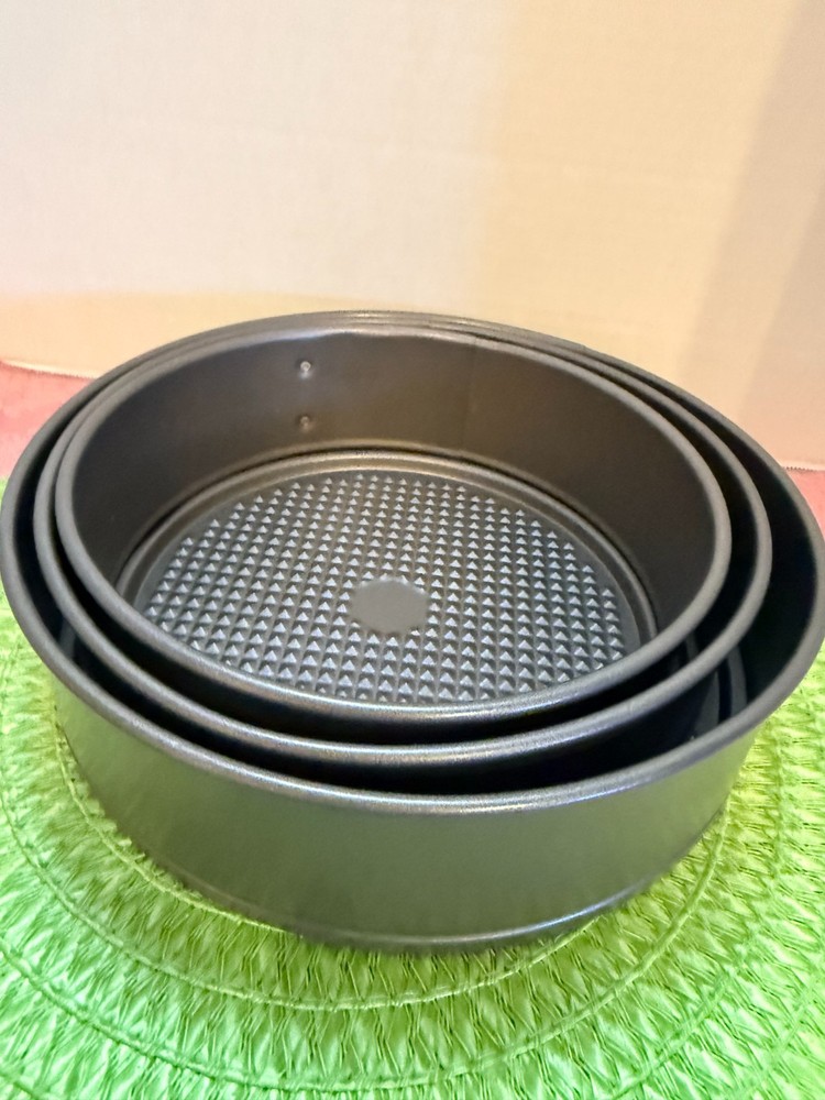 Three Piece Non Stick Spring Form Cake Pan Set Three Different Sizes