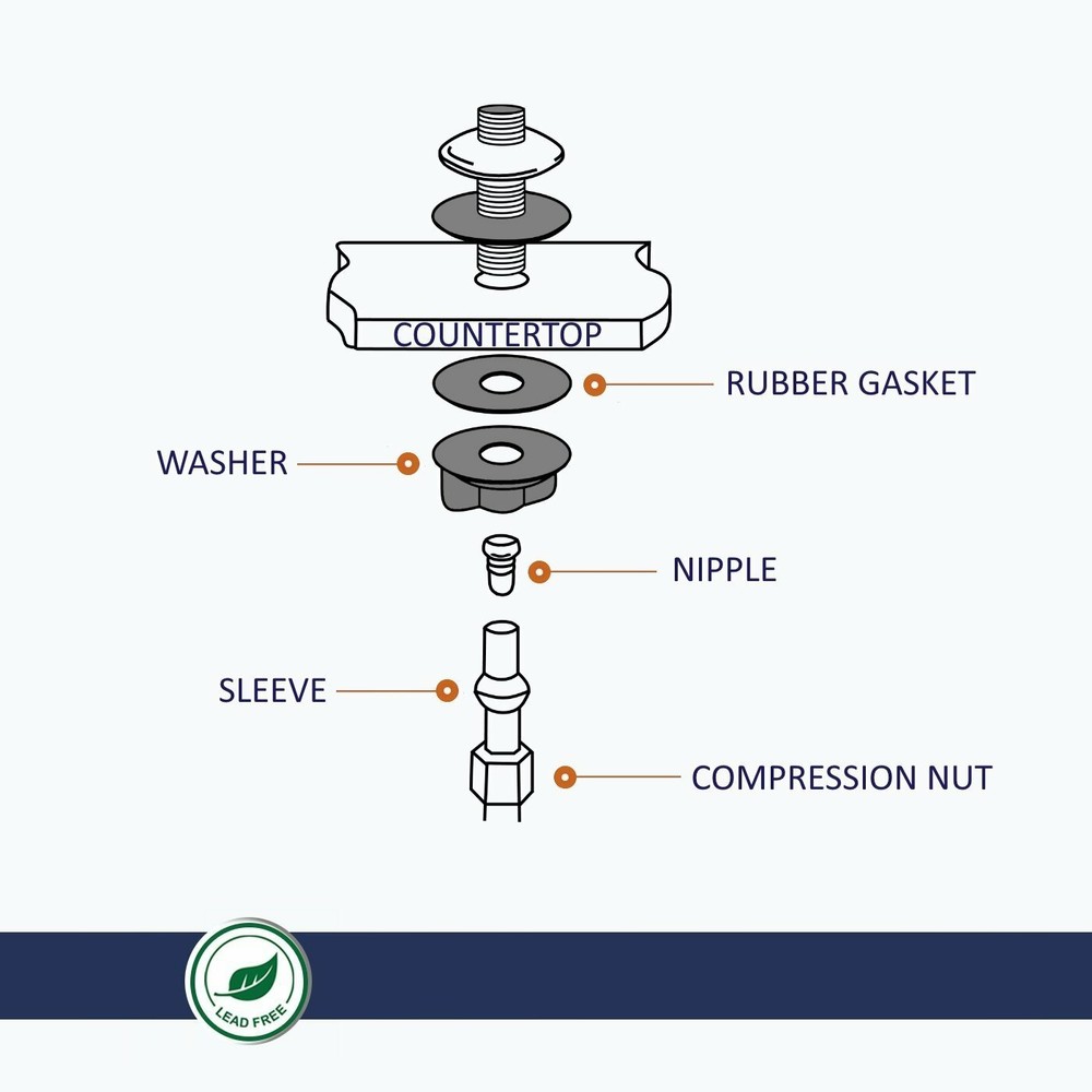 Aquaboon Kitchen 1 Handle Control Chrome Finished RO Faucet