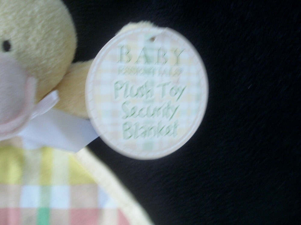 Baby Essentials Yellow Duck Patchwork Security Blanket "Cute as a Button" NEW
