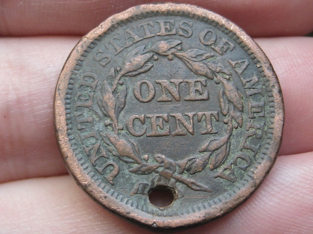1853 Braided Hair Large Cent One Cent- VF/XF Details