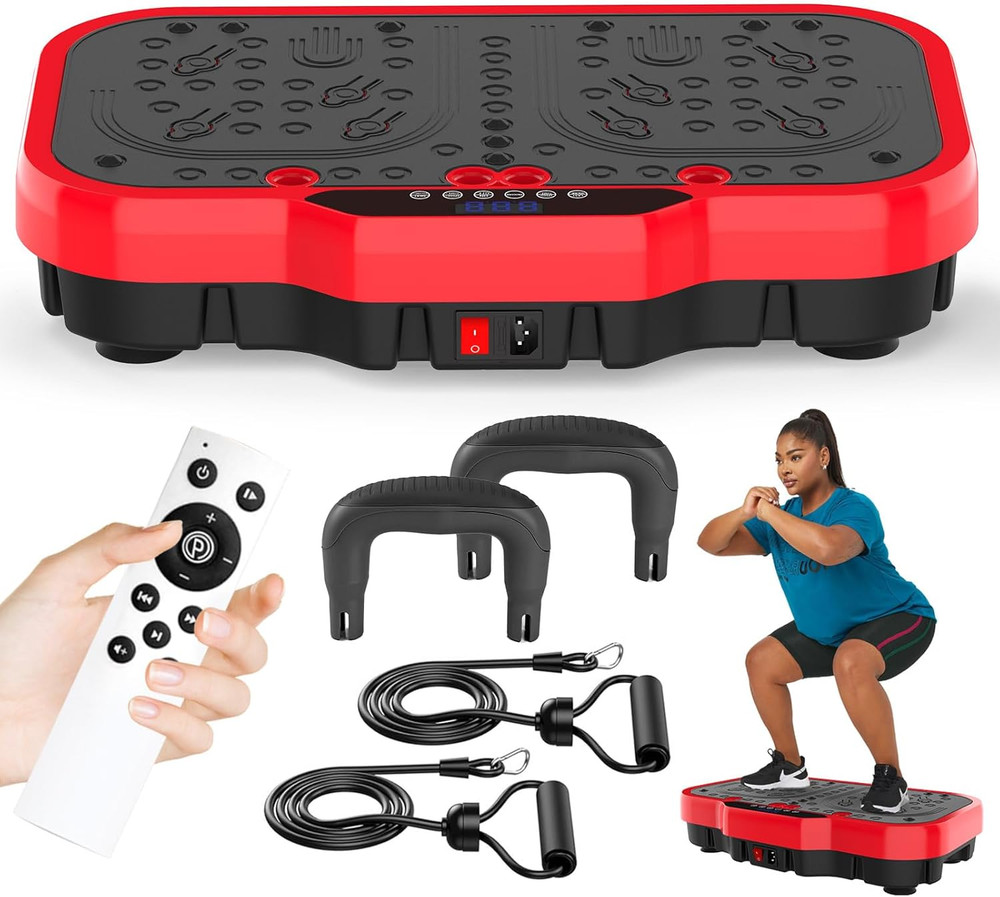Vibration Plate Exercise Machine - 8000 VPM, Bluetooth, 400 Lbs Capacity