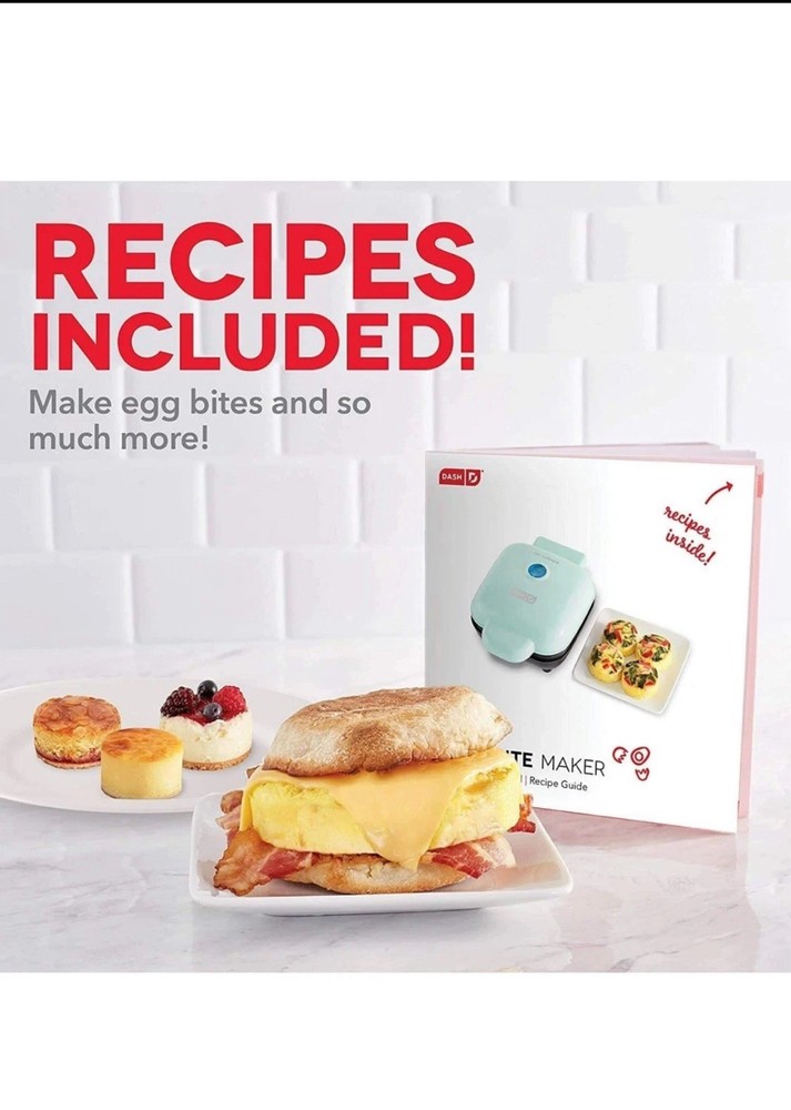 Dash Egg Bite Maker, Makes 4 Egg Bites -Aqua-NEW