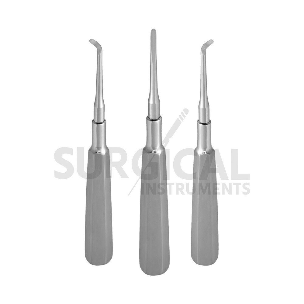 3 Pcs Warwick James Tooth Elevators Right, Left & Straight Extraction German Gr