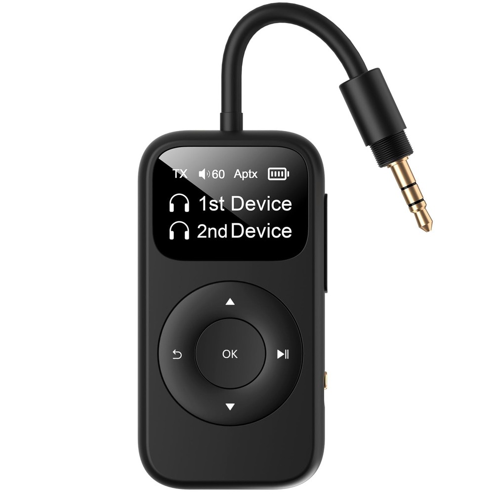 SoundSync Pro Bluetooth Transmitter & Receiver for Airplane, Easy Setup Bluet...