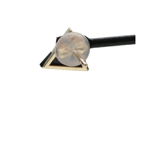 K10 Gold Triangle Onyx Stud Earrings (Pair)