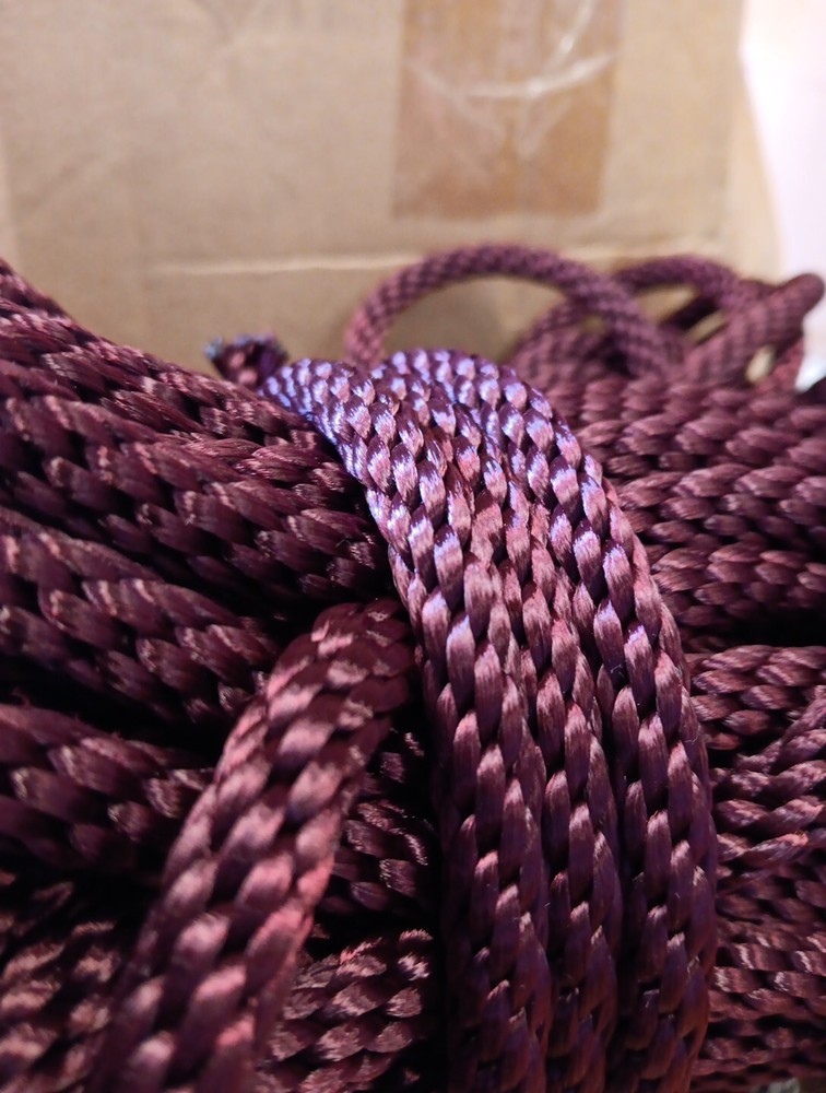 3/8” x 236ft. Solid Braid Polyester Rope. Made in USA. Burg