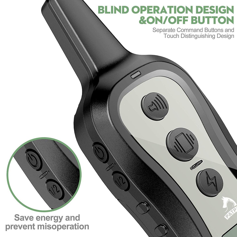 Dog Training Collar Light Grey 1000ft Range 3 Training Modes Adjustable Fit