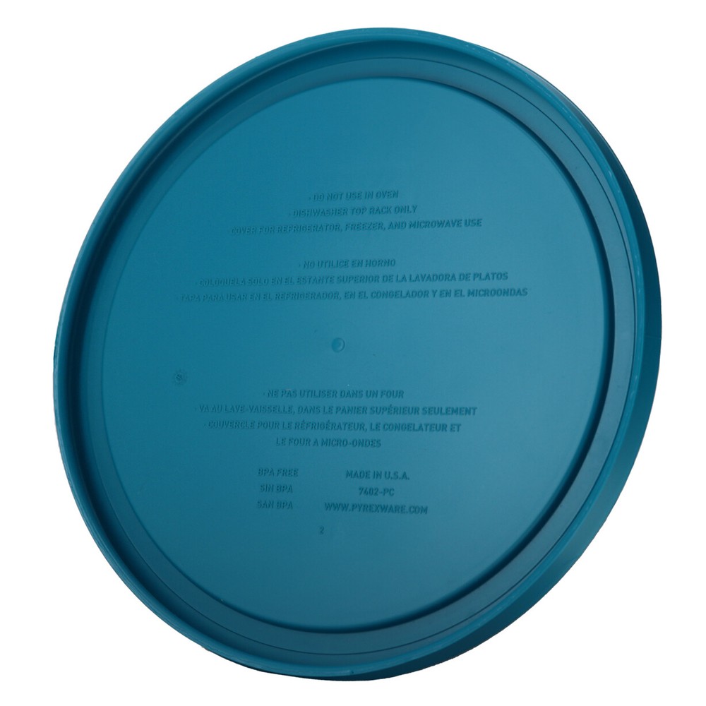 Pyrex 7402-PC 6/7-Cup Adriatic Blue Food Storage Replacement Lid (2-Pack)