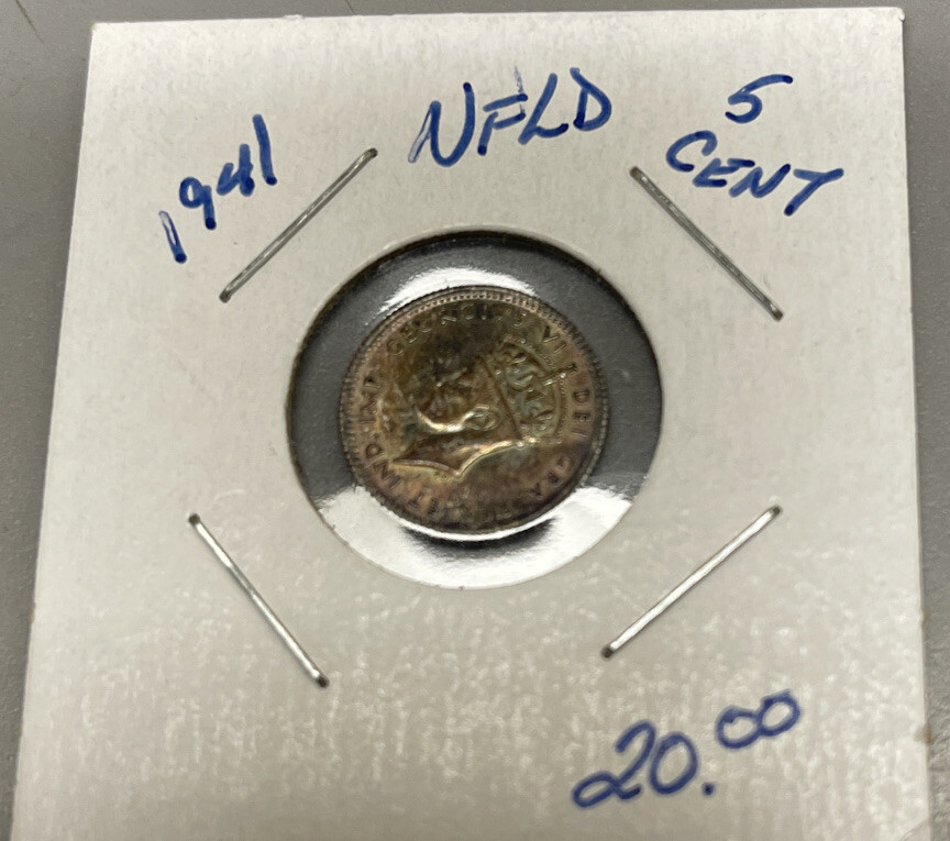 1941 Newfoundland Five Cents Silver - Nicely Toned   C6