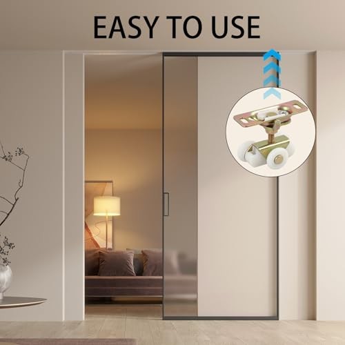 3/4" Sliding Door Rollers, Pocket Door Hardware Replacement Kit Gold 2pcs