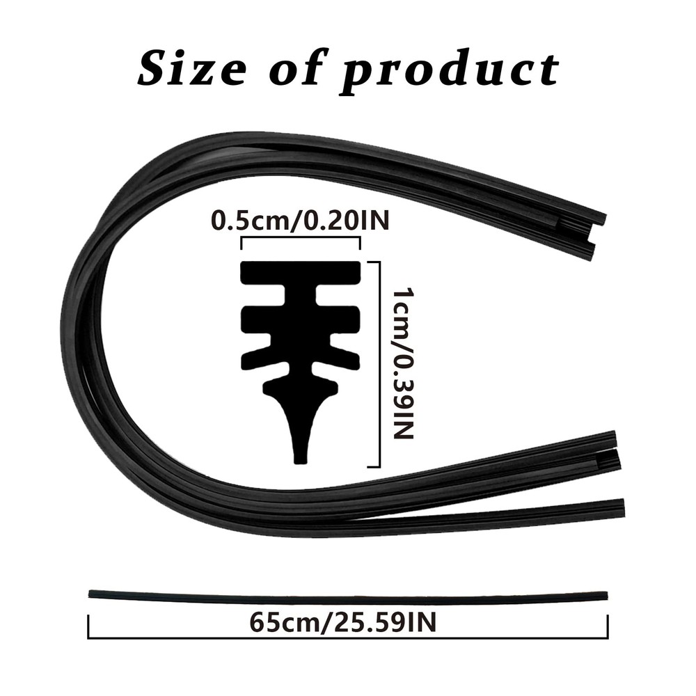 4PCS Windshield Wiper Blade Refills Adjustable Universal Silicone Strips 25Inch