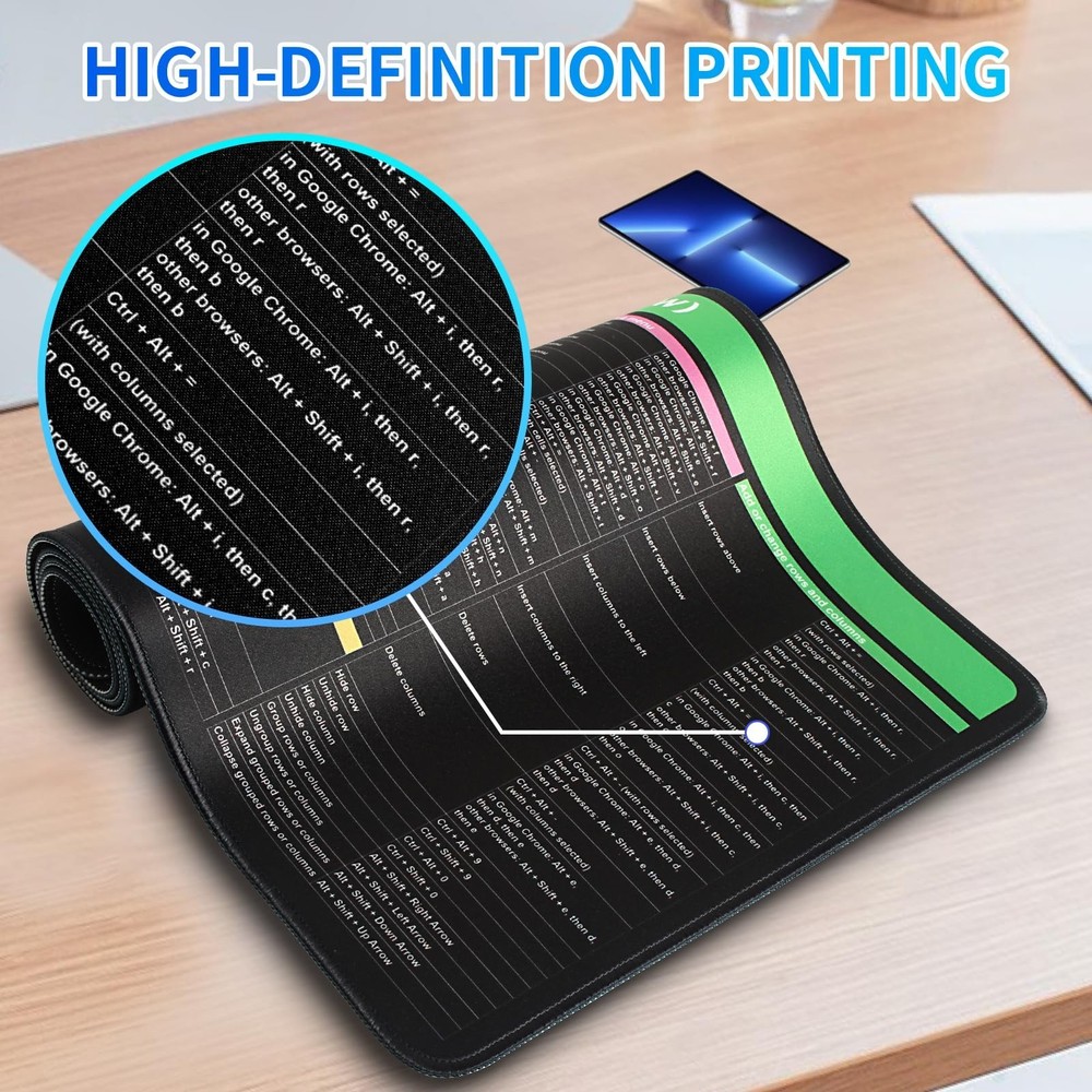 Windows Shortcuts Mouse pad, Extra Large Size Keyboard Shortcut Mat for PC Sy...