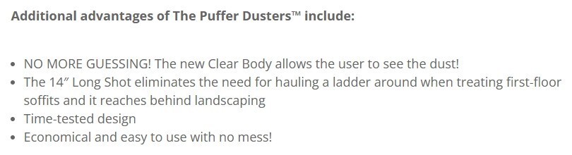 The Clear Puffer Dusters 5' Standard Dust Applicator by Executive Pest Control