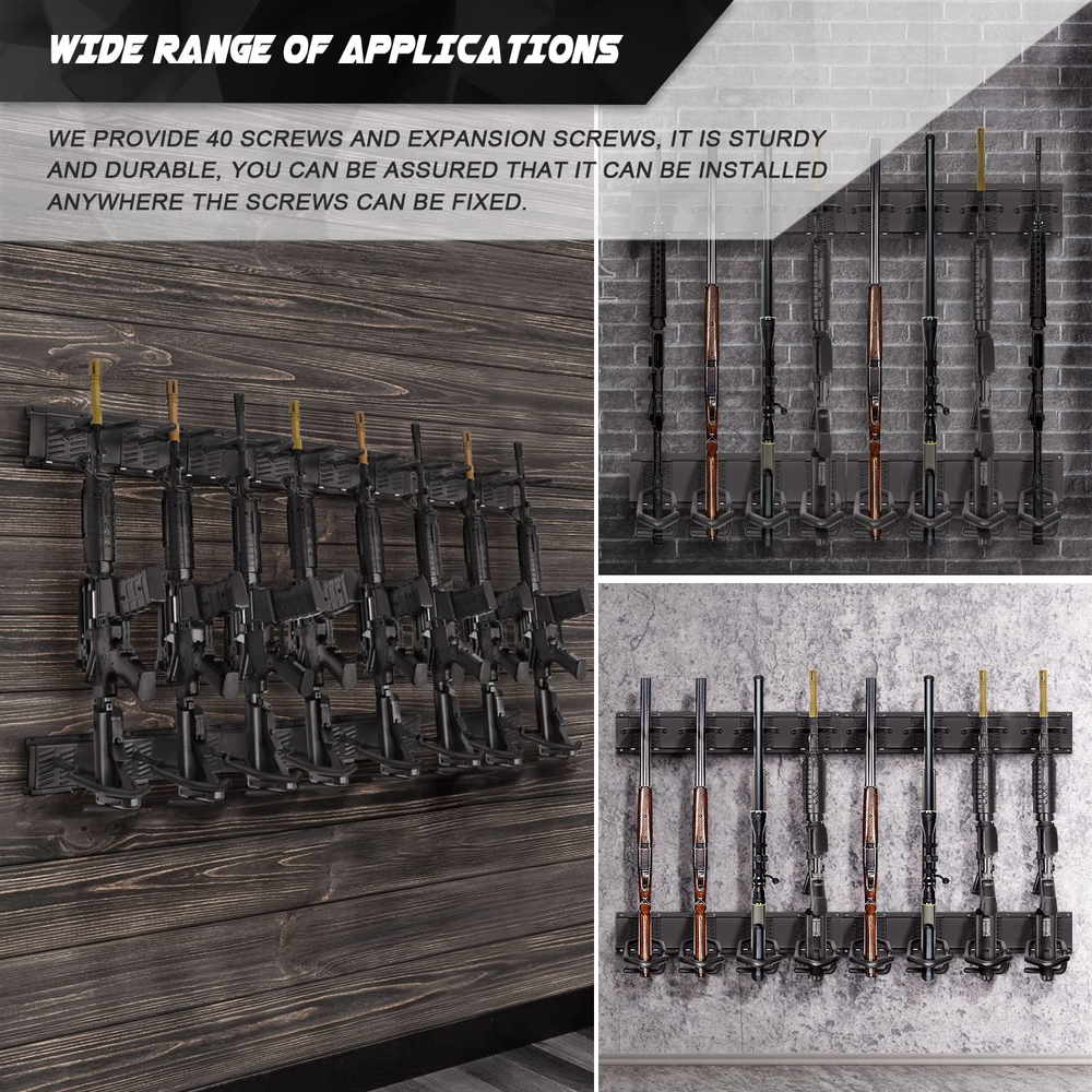 Gun Rack Wall Mount Rifle Shotgun Display Stand Hooks Bow Mount Hangers Padding