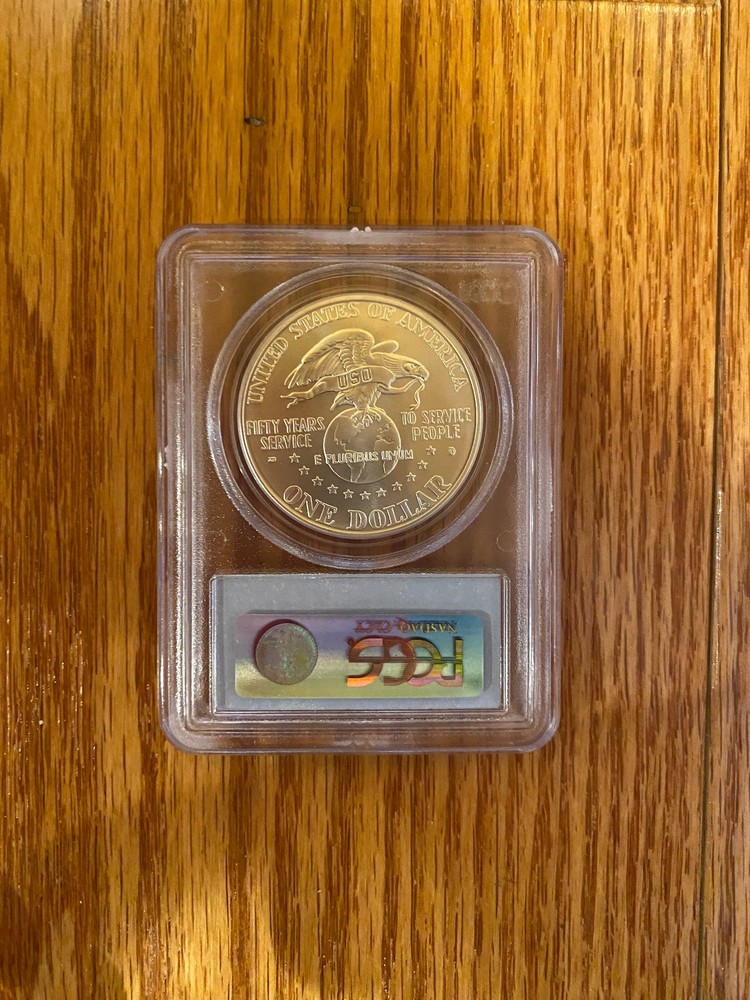 1991 D USO Commemorative Silver Coin PCGS MS 69