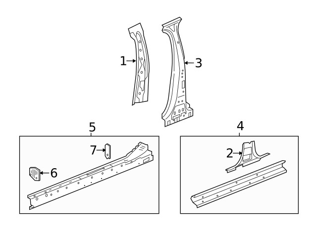 Genuine GM Passenger Side Body Side Outer Panel Reinforcement 23495168