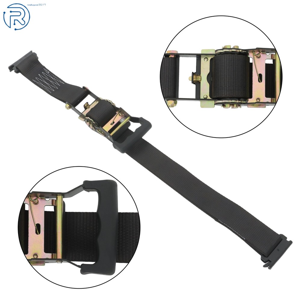 Durable E Track Wheel Chock System 6' Ratchet Tie Down Strap Secure Cargo 1 Pack