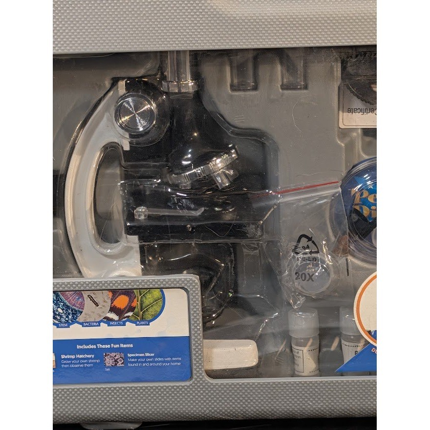 AmScope Kids 52 Piece Microscope Set 1200X Magnification Educational Science Kit