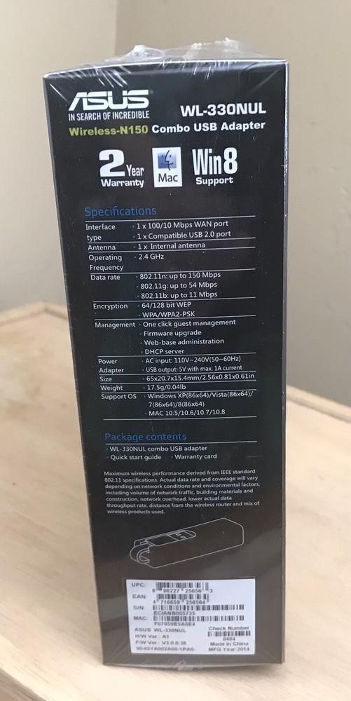 ASUS Wireless-N150 Combo USB Adaptor WL-330NUL