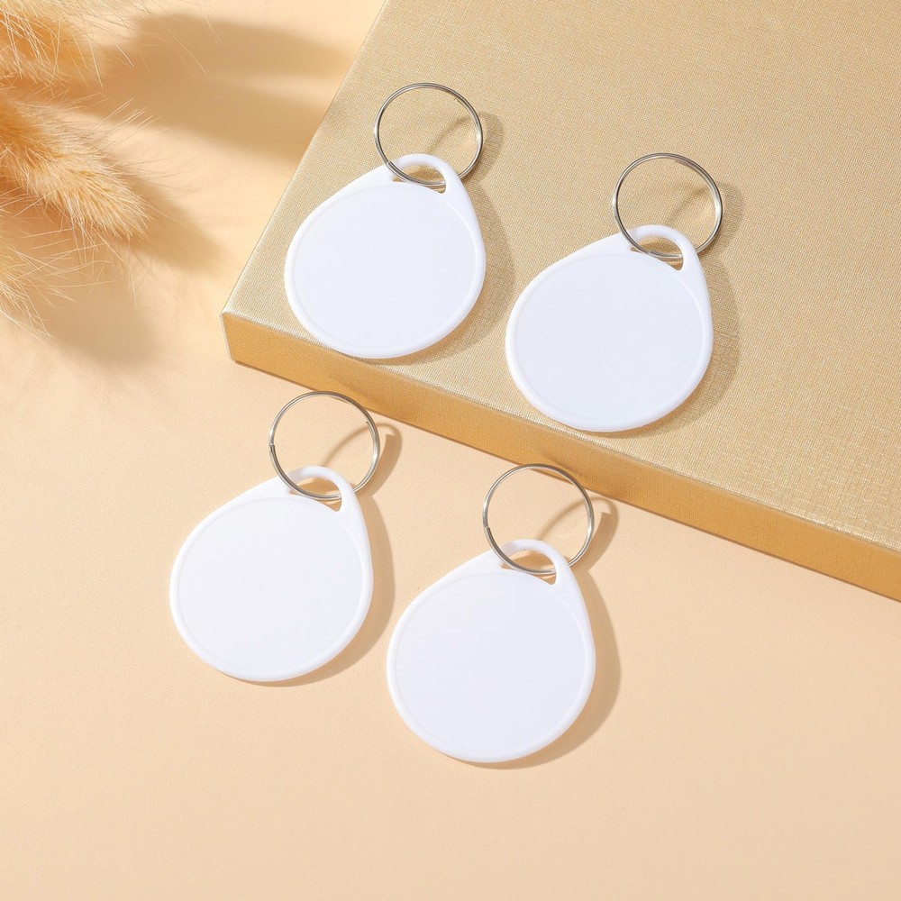 40pcs Pack White Plastic Key Tags and Round Stickers