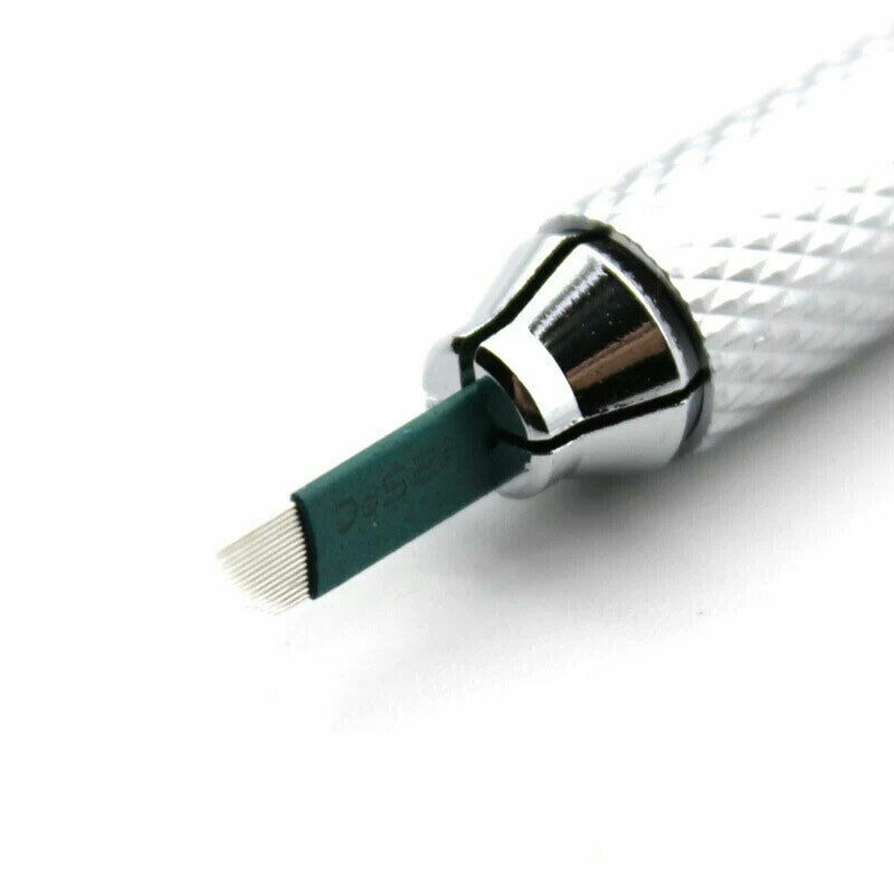 100pcs Microblading 16 Pins Needles Permanent Manual Eyebrow Tattoo Bevel Blades