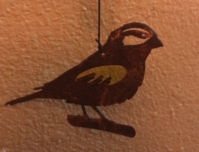Primitive New Metal Rustic Yellow Birdie Wind Chime
