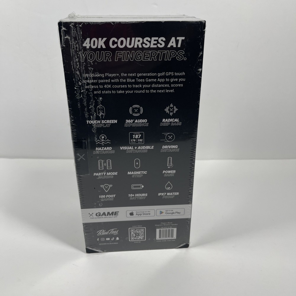 Blue SK-GPS-TP-BK Golf Player Wireless Bluetooth Speaker - Black- New Sealed