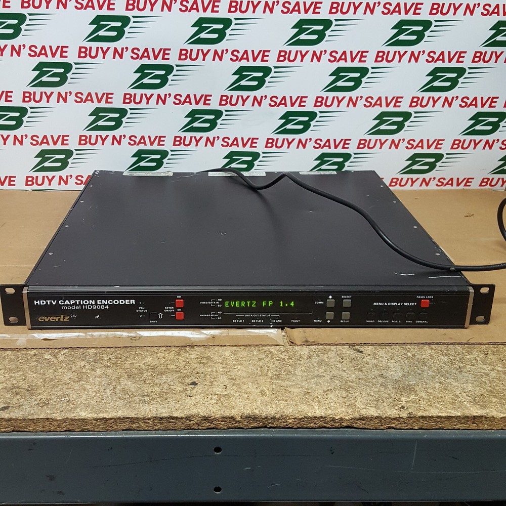 evertz HDTV Caption Encoder HD9084 - w/ (1) Power Cord - USED