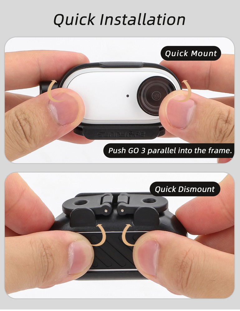 For Insta360 GO3 Action Camera Frame Adapter Extension Quick Release Accessories