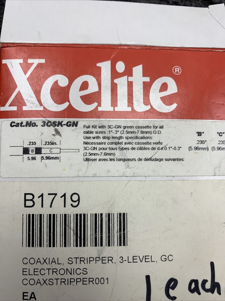 New Xcelite 3CSK-GN Coaxial Wire Stripper