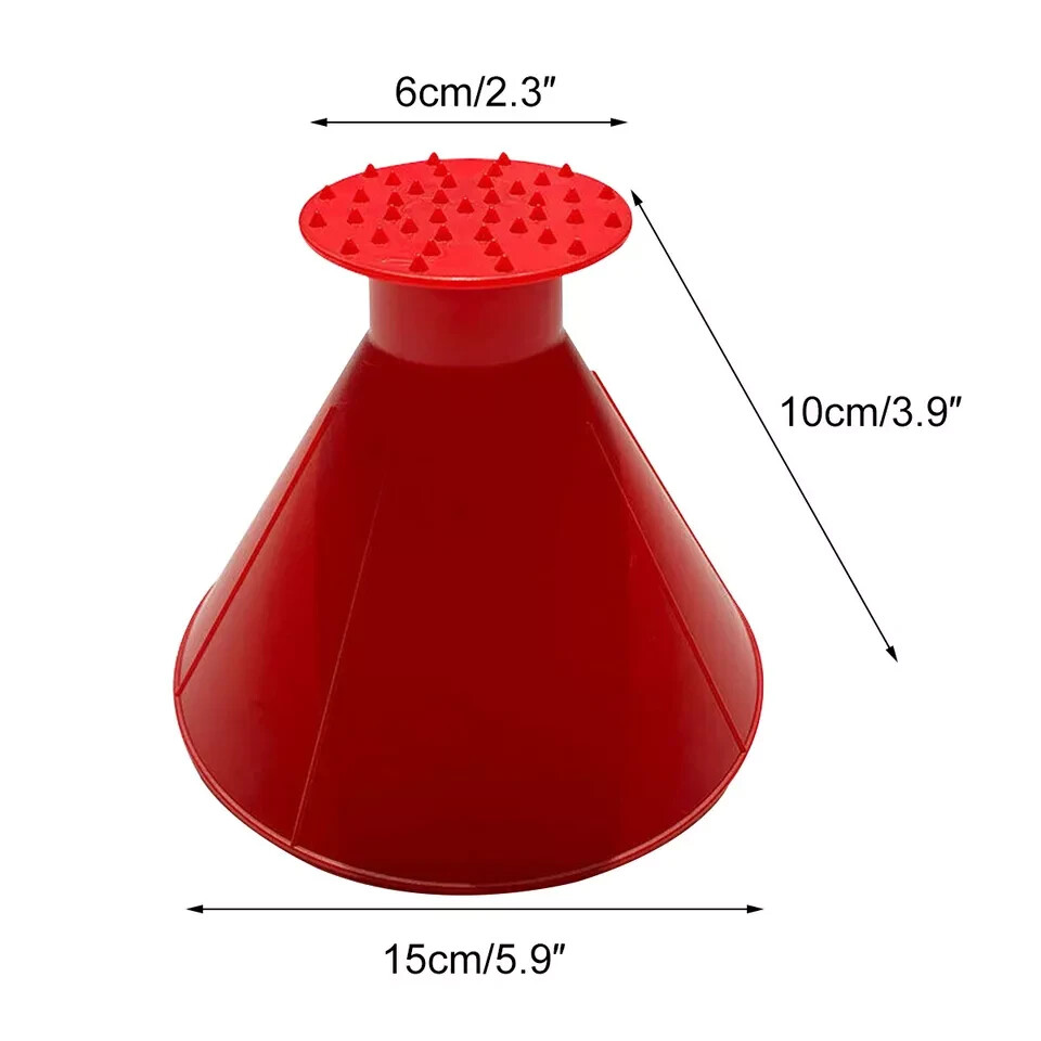 Car Windshield Ice Snow Remover Scraper Tool Magical Shaped Round Funnel Cone Uk