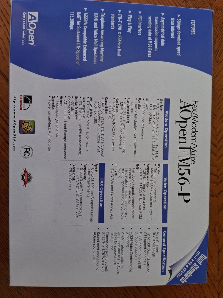 Fax/Modem/Voice AOpen FM596-P from Component Solutions