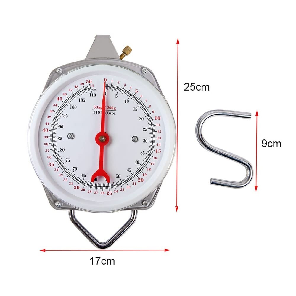 Spring Hanging Dial Scale,110lbs Industrial Hanging Scale,Spring Mechanical H...