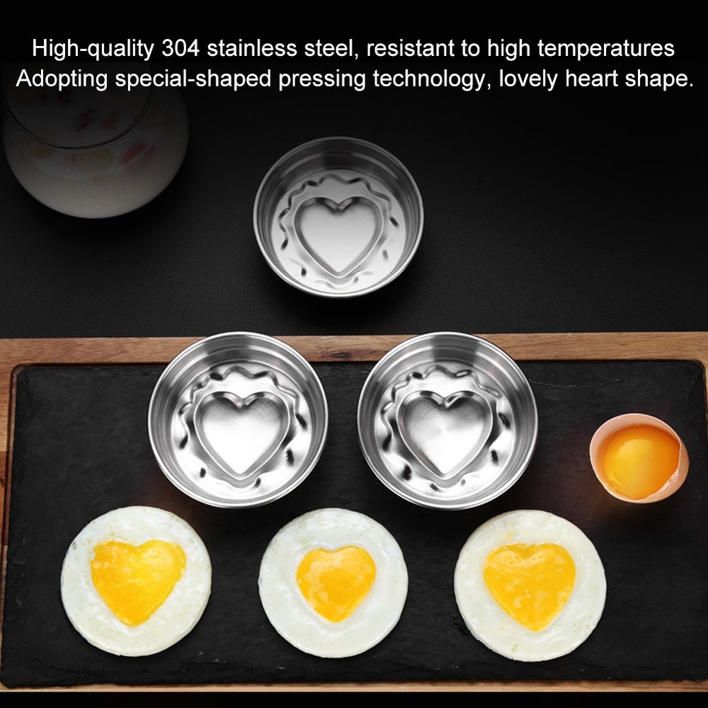 DIY Heart Shape Egg Mold Cooker For Kitchen Tools
