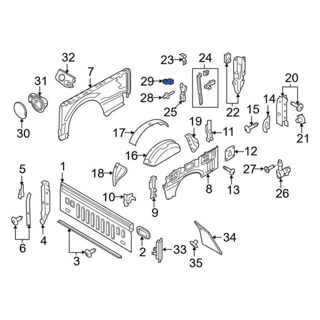 Genuine Ford Tailgate Stop Bumper HC3Z99439A00A